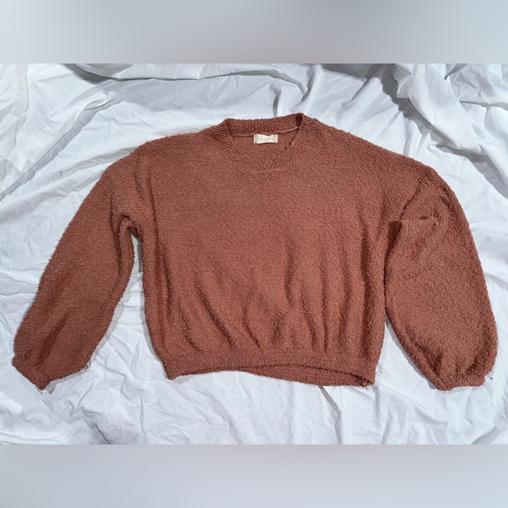 Altar'd State Warm Rust Crew Neck Sweater